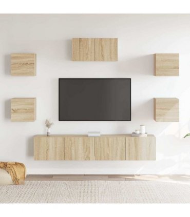 vidaXL 7 Piece TV Cabinet Set Sonoma Oak Engineered Wood