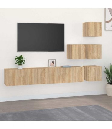 vidaXL Wall-mounted TV Cabinet Sonoma Oak Engineered Wood