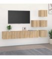 vidaXL Wall-mounted TV Cabinet Sonoma Oak Engineered Wood