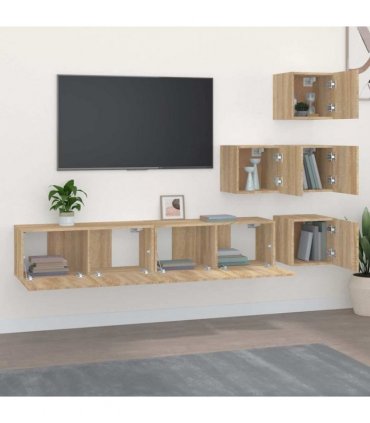 vidaXL Wall-mounted TV Cabinet Sonoma Oak Engineered Wood