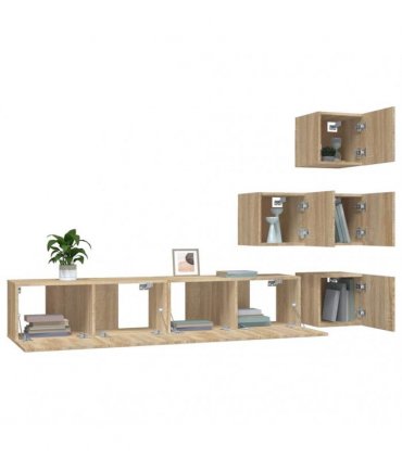 vidaXL Wall-mounted TV Cabinet Sonoma Oak Engineered Wood