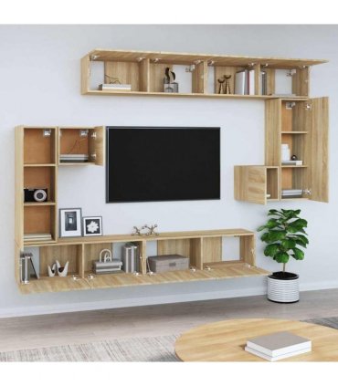 vidaXL Wall-mounted TV Cabinet Sonoma Oak Engineered Wood