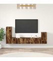vidaXL 4 Piece TV Cabinet Set Smoked Oak Engineered Wood