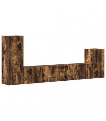 vidaXL 4 Piece TV Cabinet Set Smoked Oak Engineered Wood