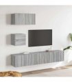 vidaXL 4 Piece TV Cabinet Set Grey Sonoma Engineered Wood