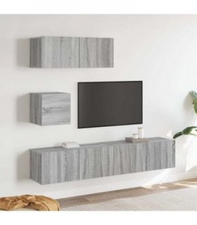 vidaXL 4 Piece TV Cabinet Set Grey Sonoma Engineered Wood