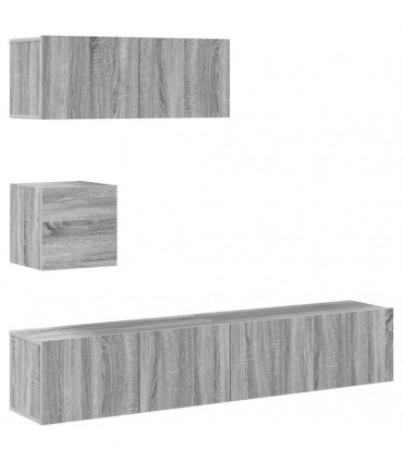 vidaXL 4 Piece TV Cabinet Set Grey Sonoma Engineered Wood
