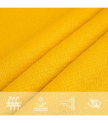 vidaXL Sunshade Sail 160 g/m² Yellow 2.5x2.5 m HDPE