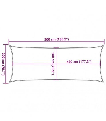 vidaXL Sunshade Sail 160 g/m² Yellow 2x5 m HDPE