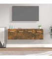 vidaXL Wall Cabinets 2 pcs Smoked Oak 60x36,5x35 cm Engineered Wood