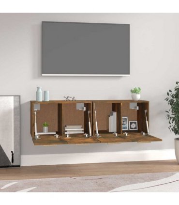 vidaXL Wall Cabinets 2 pcs Smoked Oak 60x36,5x35 cm Engineered Wood
