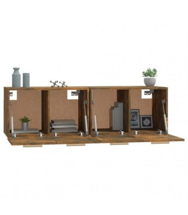 vidaXL Wall Cabinets 2 pcs Smoked Oak 60x36,5x35 cm Engineered Wood