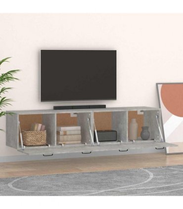 vidaXL Wall Cabinets 2 pcs Concrete Grey 60x36,5x35 cm Engineered Wood