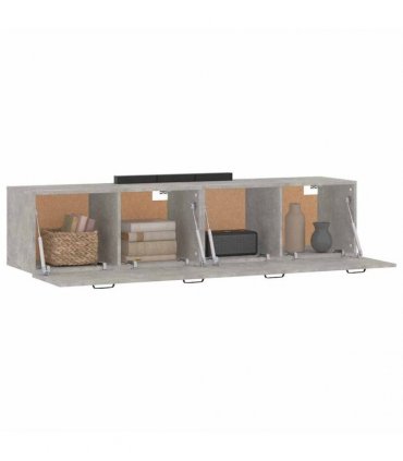 vidaXL Wall Cabinets 2 pcs Concrete Grey 60x36,5x35 cm Engineered Wood