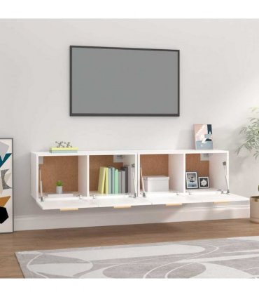 vidaXL Wall Cabinets 2 pcs White 80x35x36,5 cm Engineered Wood