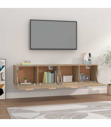 vidaXL Wall Cabinets 2 pcs Sonoma Oak 80x35x36,5 cm Engineered Wood