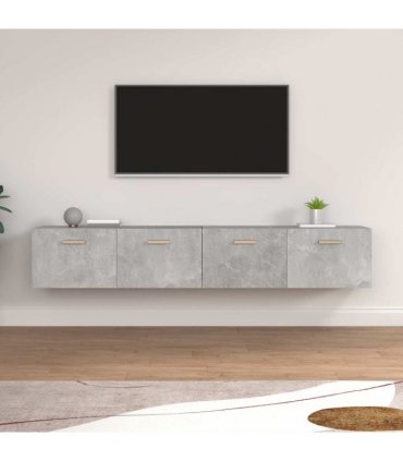 vidaXL Wall Cabinets 2 pcs Concrete Grey 100x36.5x35cm Engineered Wood