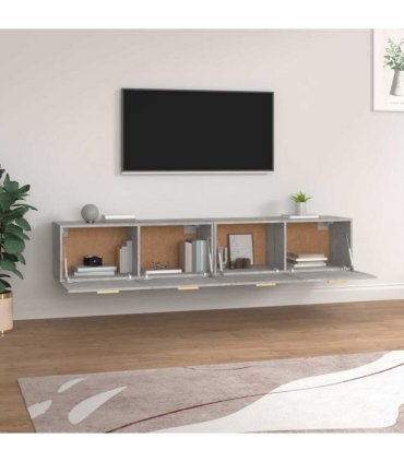 vidaXL Wall Cabinets 2 pcs Concrete Grey 100x36.5x35cm Engineered Wood