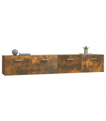 vidaXL Wall Cabinets 2 pcs Smoked Oak 100x36,5x35 cm Engineered Wood