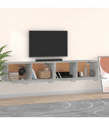 vidaXL Wall Cabinets 2 pcs Concrete Grey 100x36.5x35cm Engineered Wood