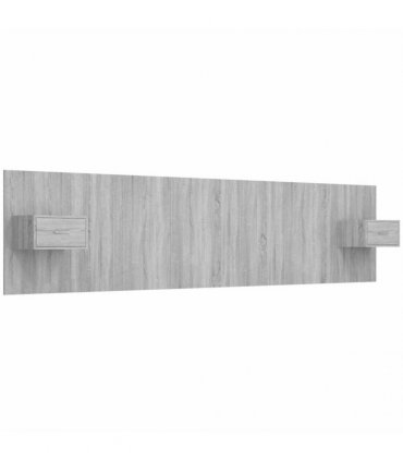 vidaXL Bed Headboard with Cabinets Grey Sonoma Engineered Wood