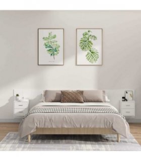 vidaXL Bed Headboard with Cabinets White Engineered Wood