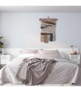 vidaXL Bed Headboard with Cabinets White Engineered Wood