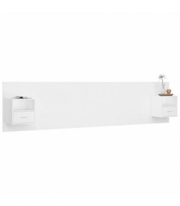 vidaXL Bed Headboard with Cabinets White Engineered Wood