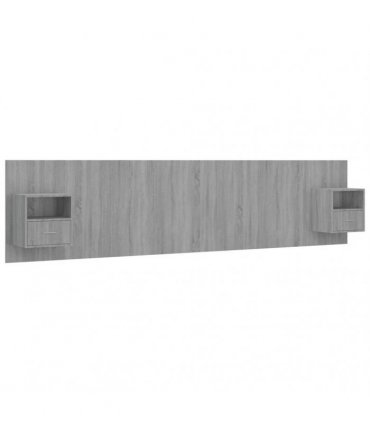 vidaXL Bed Headboard with Cabinets Grey Sonoma Engineered Wood