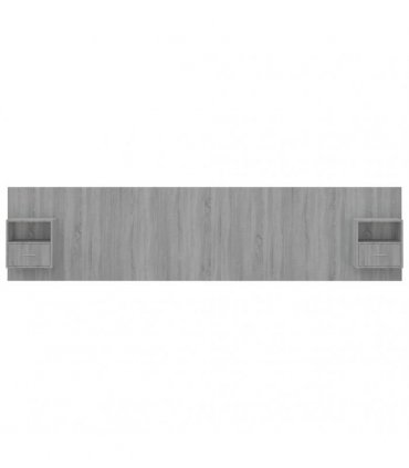 vidaXL Bed Headboard with Cabinets Grey Sonoma Engineered Wood