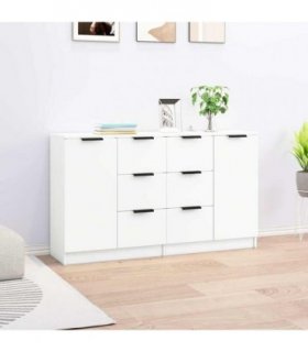 vidaXL Sideboards 2 pcs White 60x30x70 cm Engineered Wood