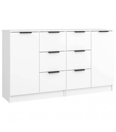 vidaXL Sideboards 2 pcs White 60x30x70 cm Engineered Wood