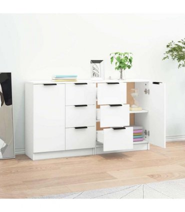 vidaXL Sideboards 2 pcs White 60x30x70 cm Engineered Wood