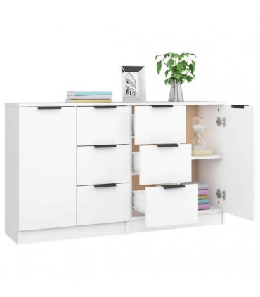 vidaXL Sideboards 2 pcs White 60x30x70 cm Engineered Wood