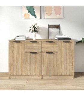 vidaXL Sideboards 2 pcs Sonoma Oak 60x30x70 cm Engineered Wood
