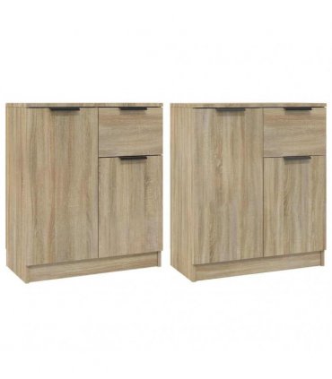 vidaXL Sideboards 2 pcs Sonoma Oak 60x30x70 cm Engineered Wood