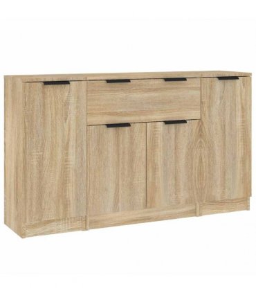 vidaXL Sideboards 3 pcs Sonoma Oak Engineered Wood