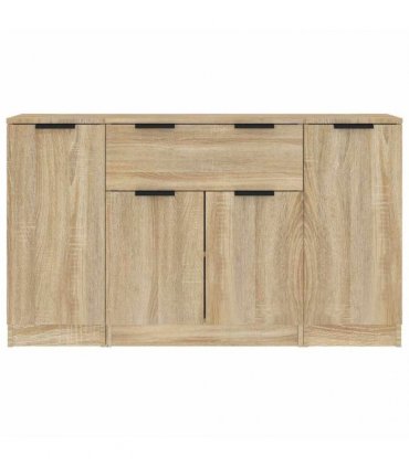 vidaXL Sideboards 3 pcs Sonoma Oak Engineered Wood