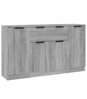 vidaXL Sideboards 3 pcs Grey Sonoma Engineered Wood