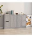 vidaXL Sideboards 3 pcs Grey Sonoma Engineered Wood