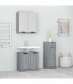 vidaXL 3 Piece Bathroom Cabinet Set Grey Sonoma Engineered Wood