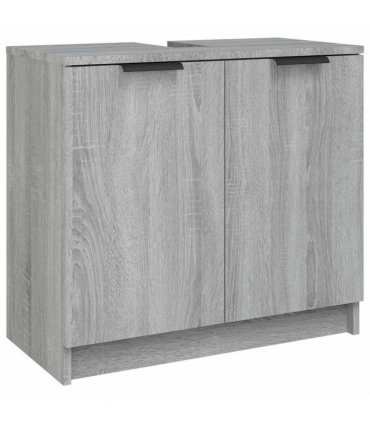 vidaXL 3 Piece Bathroom Cabinet Set Grey Sonoma Engineered Wood
