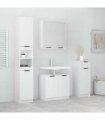 vidaXL 4 Piece Bathroom Cabinet Set White Engineered Wood