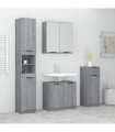 vidaXL 4 Piece Bathroom Cabinet Set Grey Sonoma Engineered Wood