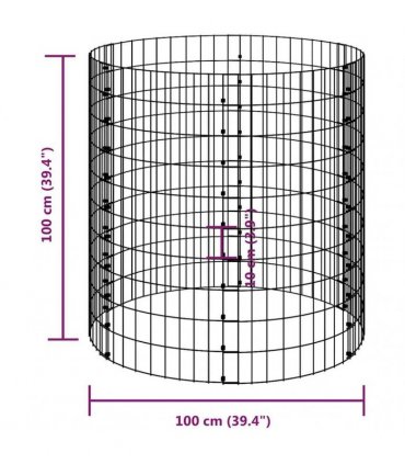 vidaXL Garden Composter Ø100x100 cm Galvanised Steel