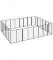 vidaXL 28-Panel Dog Playpen Black 50x100 cm Powder-coated Steel
