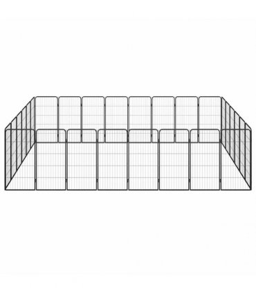 vidaXL 28-Panel Dog Playpen Black 50x100 cm Powder-coated Steel