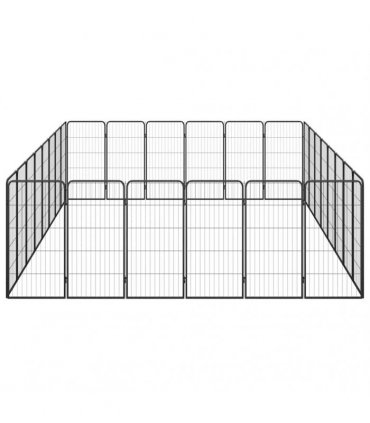 vidaXL 28-Panel Dog Playpen Black 50x100 cm Powder-coated Steel
