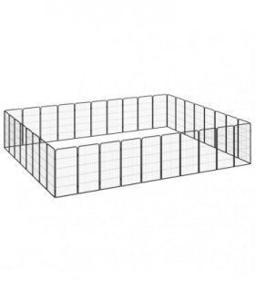vidaXL 36-Panel Dog Playpen Black 50x100 cm Powder-coated Steel