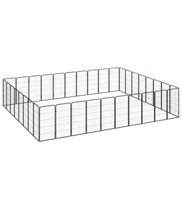 vidaXL 36-Panel Dog Playpen Black 50x100 cm Powder-coated Steel